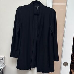 Eileen Fisher Black Open Front Long Jacket